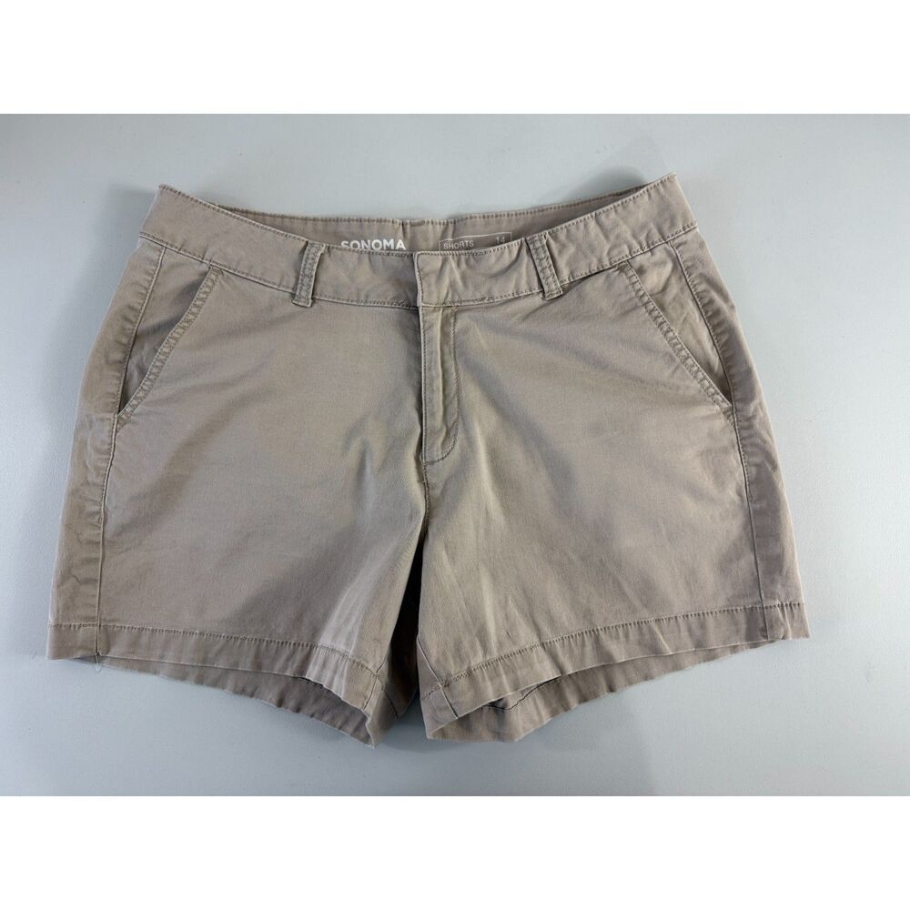 Sonoma Goods For Life Women's Tan Khaki Chino Shorts Size 14